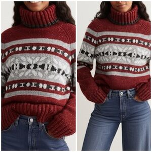 FairIsle Vintage One on One Authentic Wool/Cotton Blend Chunky Cozy Knit Sweater